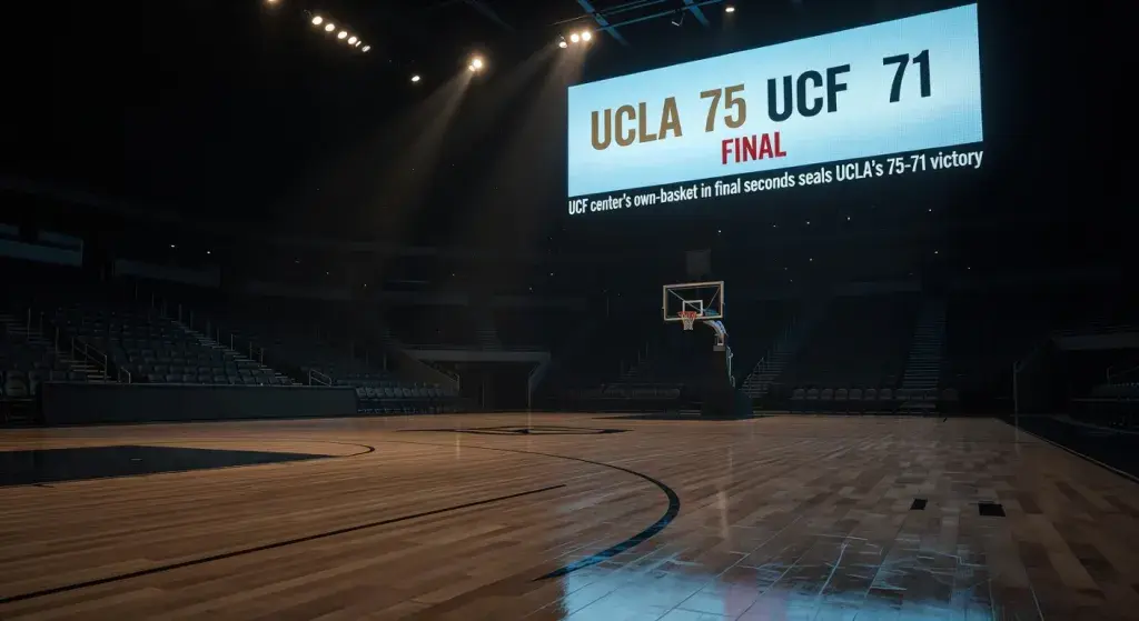 UCLA defeats UCF 75-71 in first-round NCAA tournament game after UCF center's own-basket