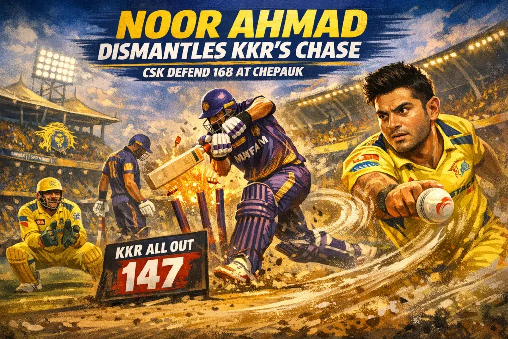 Noor Ahmad Dismantles KKR's Chase as CSK Defend 168 at Chepauk