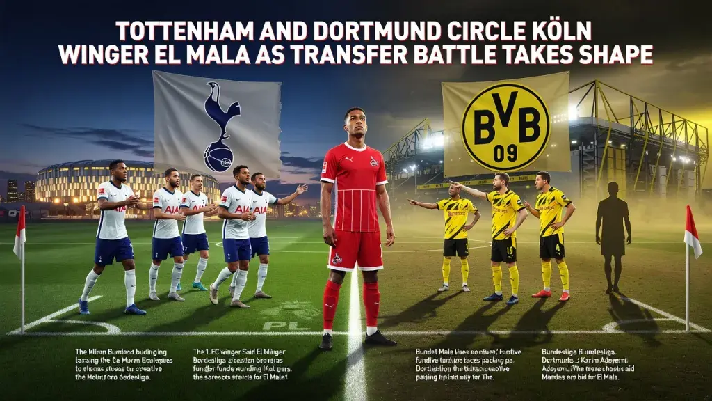 Tottenham and Dortmund Circle Köln Winger El Mala as Transfer Battle Takes Shape