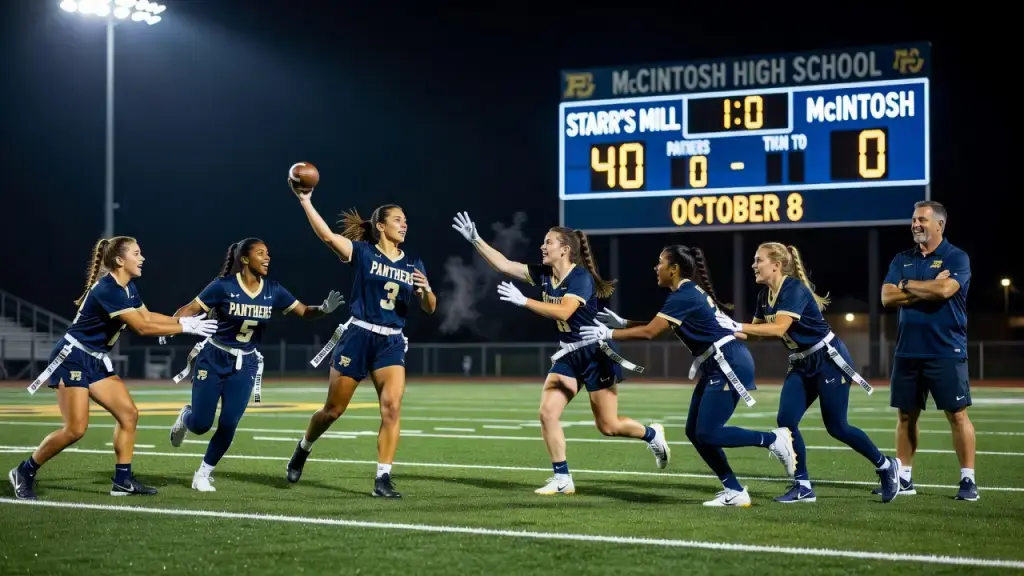 Starr's Mill Flag Football Routs McIntosh in Record-Setting Night